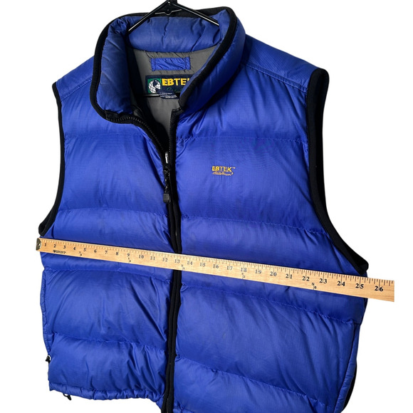 Eddie Bauer Mens XL Ebtek Goose Down Puffer Vest Jacket Full Zip Nylon Ryal Blue - Picture 3 of 5